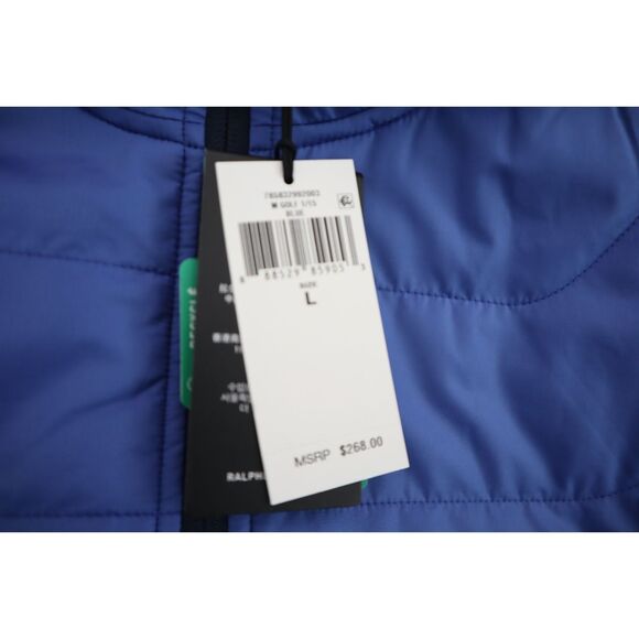 RLX Ralph Lauren Men's Sz L Blue Full Zip Hooded Wool Blend Golf Jacket - Picture 6 of 14